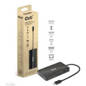Club3D USB Gen2 Type-C to Dual DisplayPort 4k60Hz 7-in-1 Portable Dock kép