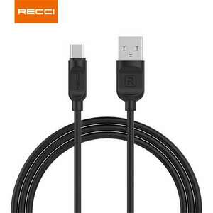 RECCI RCT-P200B TypeC-USB kábel, fekete - 2m kép