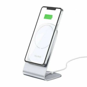 Choetech H047 holder with magnetic wireless charger (silver) kép