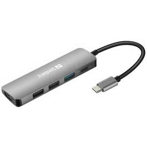 SANDBERG USB-C dokkoló, USB-C Dock HDMI+3xUSB+PD 100W kép