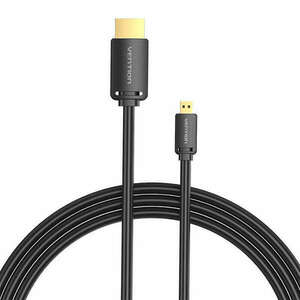 HDMI-D male HDMI-A male 4K HD kábel 1m Vention AGIBF (fekete) kép