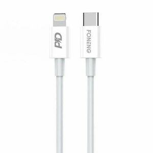 USB-C kábel Világítás Foneng X31, 3A, 1m (fehér) kép