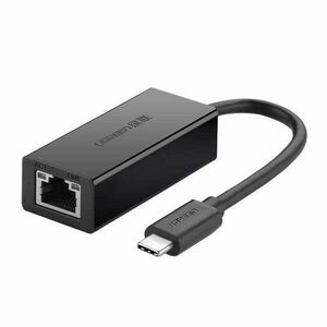 External RJ45 to USB-C Male adapter UGREEN 30287, 10/100 Mbps (Black) kép