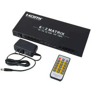 6x2 HDMI Matrix Switch/Splitter 6-in, 2-out Box konverter távirán... kép