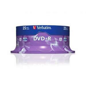 VERBATIM DVD+R lemez, AZO, 4, 7GB, 16x, 25 db, hengeren, VERBATIM kép