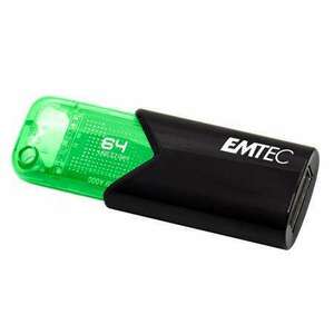 EMTEC Pendrive, 64GB, USB 3.2, EMTEC "B110 Click Easy", fekete-zöld kép