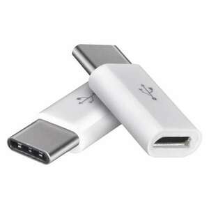 Adapter micro USB-B 2.0 / USB-C 2.0, fehér, 2db kép