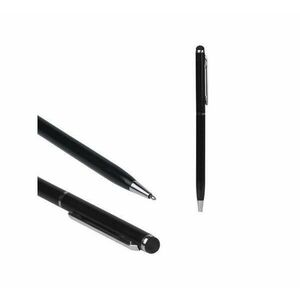 Érintőképernyő ceruza 2in1 (toll, kapacitív érintőceruza, 13cm) FEKETE kép