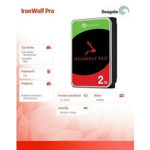 Seagate IronWolf Pro NAS 3.5" 2TB SATAIII 7200RPM 256MB belső mer... kép