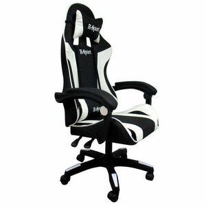 Gamer szék, forgószék masszázs funkcióval, fekete-fehér kép