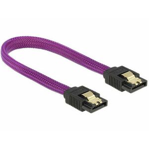 Delock SATA kábel 6 Gb/s 20 cm egyenes / egyenes fém lila Prémium kép