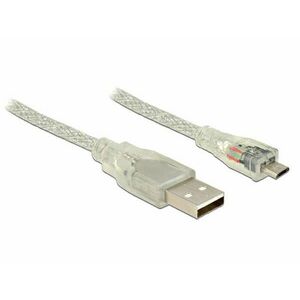 DeLock Cable USB 2.0 Type-A male > USB 2.0 Micro-B male 2m Transp... kép