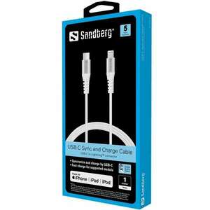 Sandberg USB-C PD to Lightning MFI 1m White 136-25 kép