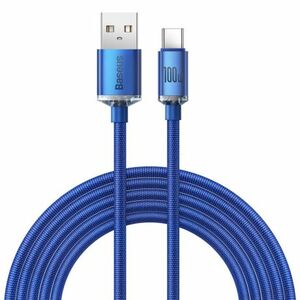 Baseus Crystal Shine kábel USB / USB-C 5A 100W 2m, kék (CAJY000503) kép