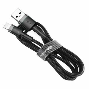 Baseus Cafule kábel USB / Lightning QC3.0 2m, szürke (CALKLF-CG1) kép
