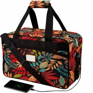 MG Travel Bag táska beépített USB kábellal 20L, orange leaves kép