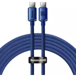 Kábel Baseus Crystal Shine cable USB-C to USB-C, 100W, 1.2m (blue) kép