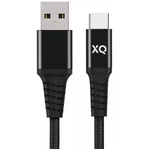 Kábel XQISIT NP Cotton braided USB-C to USB-A 3.0 200cm black (50835) kép