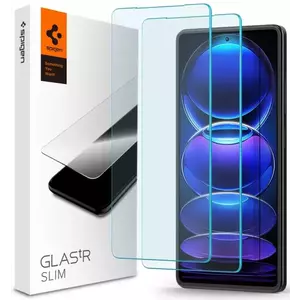 TEMPERED KIJELZŐVÉDŐ FÓLIA Spigen Glass tR Slim 2 Pack - Xiaomi Redmi Note 12 Pro 5G/Redmi Note 12 Pro+ 5G/POCO X5 Pro 5G (AGL06045) kép