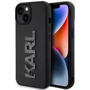 Tok Karl Lagerfeld KLHCP15M3DMBKCK iPhone 15 Plus 6.7" black hardcase 3D Rubber Glitter Logo (KLHCP15M3DMBKCK) kép