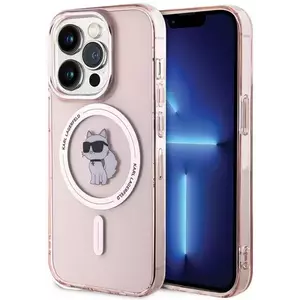 Tok Karl Lagerfeld KLHMP15XHFCCNOP iPhone 15 Pro Max 6.7" pink hardcase IML Choupette MagSafe (KLHMP15XHFCCNOP) kép