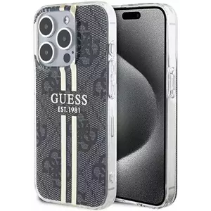 Tok Guess GUHCP15LH4PSEGK iPhone 15 Pro 6.1" black hardcase IML 4G Gold Stripe (GUHCP15LH4PSEGK) kép