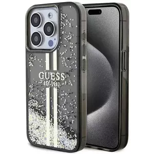Tok Guess GUHCP15LLFCSEGK iPhone 15 Pro 6.1" black hardcase Liquid Glitter Gold Stripes (GUHCP15LLFCSEGK) kép