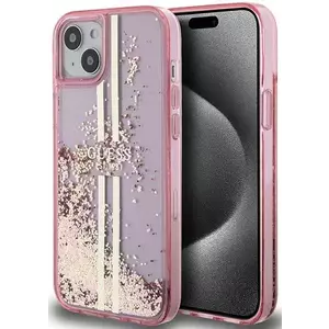 Tok Guess GUHCP15MLFCSEGP iPhone 15 Plus 6.7" pink hardcase Liquid Glitter Gold Stripes (GUHCP15MLFCSEGP) kép