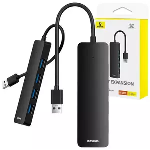 USB Hub Baseus 4in1 Hub UltraJoy Lite USB-A to USB 3.0 15 cm(black) kép