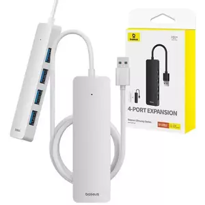 USB Hub Baseus 4in1 Hub UltraJoy Lite USB-A to USB 3.0 1m (white) kép
