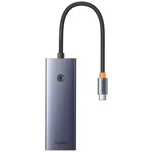 USB Hub Baseus Hub 5in1 UltraJoy 5-Port ( 3xUSB3.0+RJ45+PD) grey kép