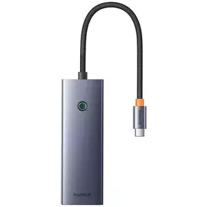 USB Hub Baseus Hub 7in1 UltraJoy, USB-C - HDMI, VGA, 4xUSB 3.0, PD (grey) kép