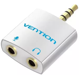 Redukció Vention Adapter audio BDBW0 4-pole 3.5mm male to 2x 3.5mm female silver 0.25m kép