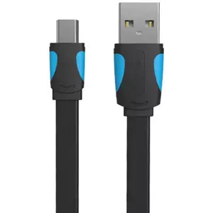 Kábel Vention Flat USB 2.0 A to Mini 5-pin cable VAS-A14-B100 1m Black kép