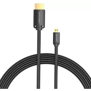 Kábel Vention HDMI-D Male to HDMI-A Male 4K HD Cable 1m AGIBF (Black) kép