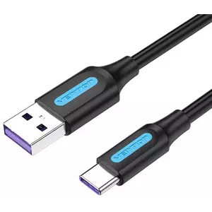 Kábel Vention USB 2.0 A to USB-C 5A Cable CORBF 1m Black PVC kép