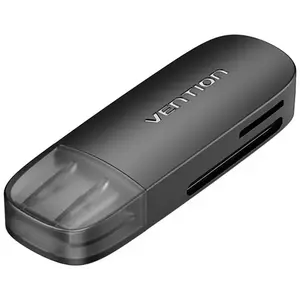Kártyaolvasó Vention 2-in-1 USB 2.0 A (SD+TF) Memory Card Reader CLEB0 (black) kép