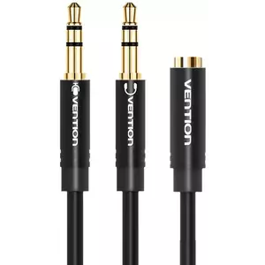 Kábel Vention 2x 3.5mm Audio Cable 0.3m BBUBY Black kép