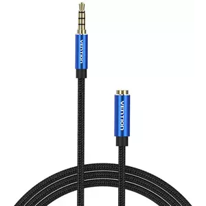 Kábel Vention TRRS 3.5mm Male to 3.5mm Female Audio Extender 1m BHCLF Blue kép