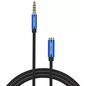 Kábel Vention TRRS 3.5mm Male to 3.5mm Female Audio Extender 1.5m BHCLG Blue kép