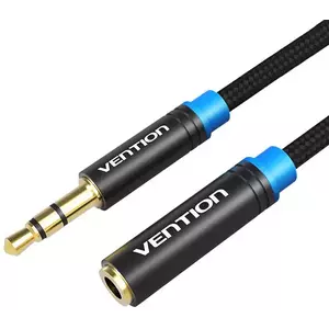 Kábel Vention Braided 3.5mm Audio Extender 1m VAB-B06-B100-M Black kép