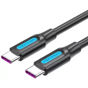 Kábel Vention USB-C 2.0 to USB-C 5A Cable COTBG 1.5m Black PVC kép