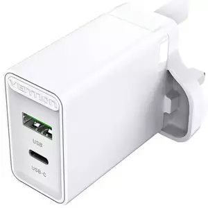 Töltő Vention USB(A+C) Wall Charger FBBW0-UK (18W/20W) UK White kép