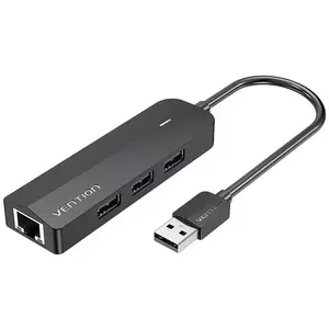 USB Hub Vention USB 2.0 3-Port Hub with Ethernet Adapter 100m CHPBB 0.15m, Black kép