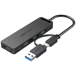 USB Hub Vention USB 3.0 4-Port Hub with USB-C and USB 3.0 2-in-1 Interface and Power Adapter CHTBB 0.15m kép