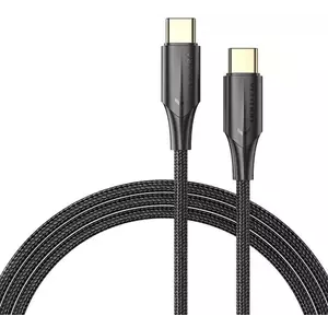 Kábel Vention USB-C 2.0 to USB-C Cable TAUBH 2m, 3A, LED Black kép