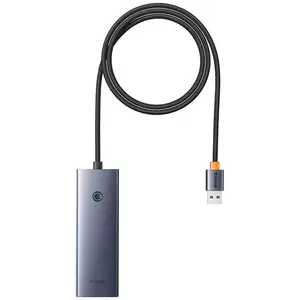 USB Hub Baseus Hub UltraJoy Series Lite 4-Port 100cm (USB to USB3.0*4+Type-C 5V) (gray) kép