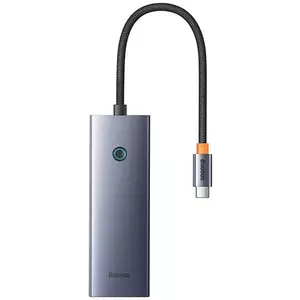 USB Hub Baseus Hub UltraJoy Series Lite 4-Port (Type-C to USB3.0*4+Type-C 5V) (gray) kép