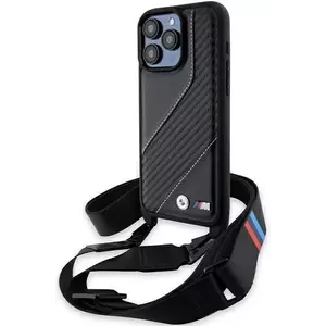 Tok BMW BMHCP15L23PSCCK iPhone 15 Pro 6.1" black hardcase M Edition Carbon Stripe & Strap (BMHCP15L23PSCCK) kép