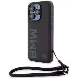 Tok BMW BMHCP15L23RMRLK iPhone 15 Pro 6.1" black hardcase Signature Leather Wordmark Cord (BMHCP15L23RMRLK) kép